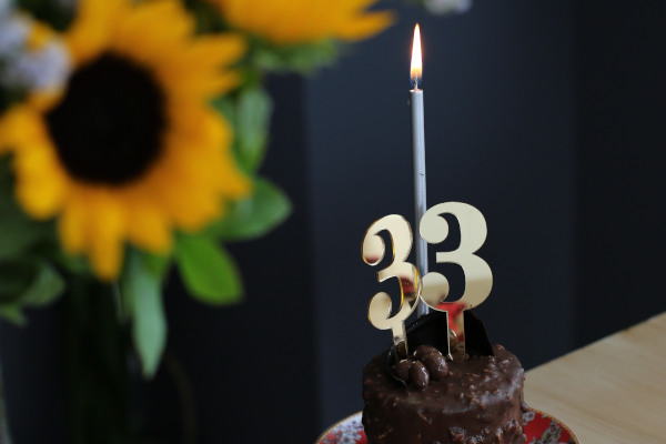 Geburtstagskuchen zum 33. Geburtstag